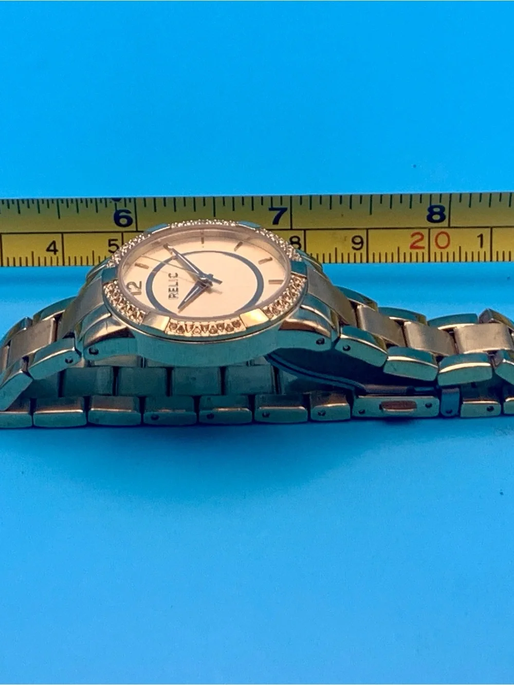 RELIC By FOSSIL ZR34202 Women’s Wristwatch All St Steel Crystals Works New Batt